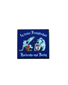 Pin „KARLSRUHE & BERLIN - In fester Freundschaft“ Greif + Bär