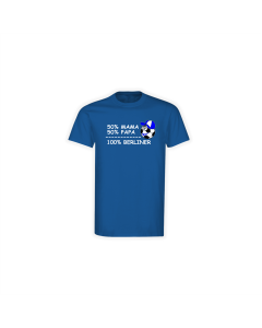 Kinder T-Shirt "50% MAMA, 50% PAPA, 100% BERLINER" blau