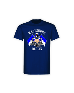 T-Shirt "KARLSRUHE & BERLIN - In fester Freundschaft allezeit" navy   ->   Größe XXL