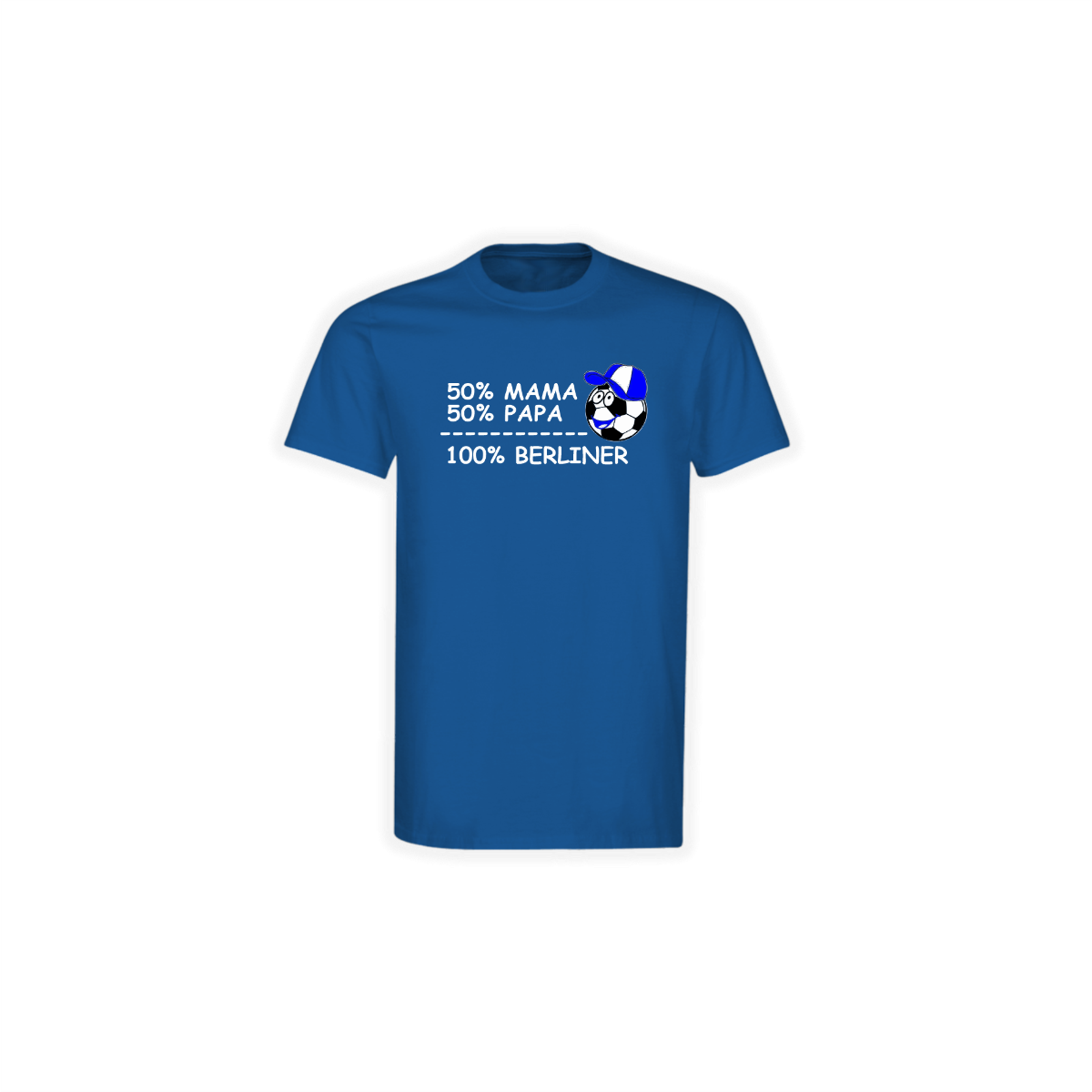 Kinder T-Shirt "50% MAMA, 50% PAPA, 100% BERLINER" blau